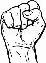 Fist Clenched Drawing Hand Vector Power Symbol Drawings Colourbox Paintingvalley sketch template