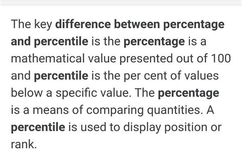 What Is Different Between Percentage And Percentile Edurev Class 10