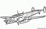 Aviones Colorear Spotter Messerschmitt 100s Combate sketch template