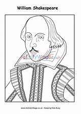 Shakespeare William Colouring Village Activity Explore sketch template