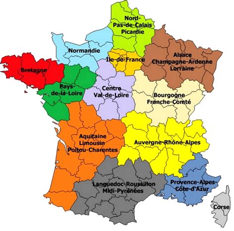 les  nouvelles regions de france interieur carte des regions
