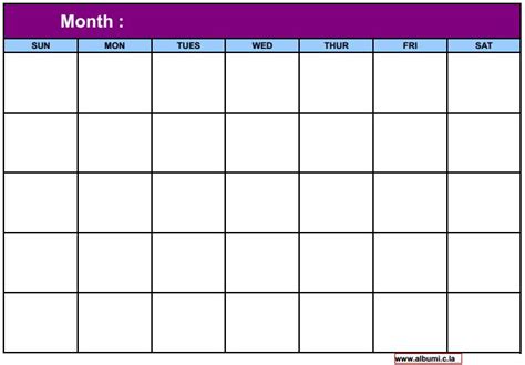 blank calendar grid collection   print  blank calendar