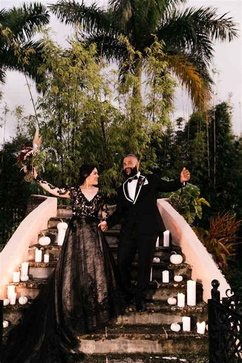 this gothic halloween inspired wedding is so romantic popsugar love