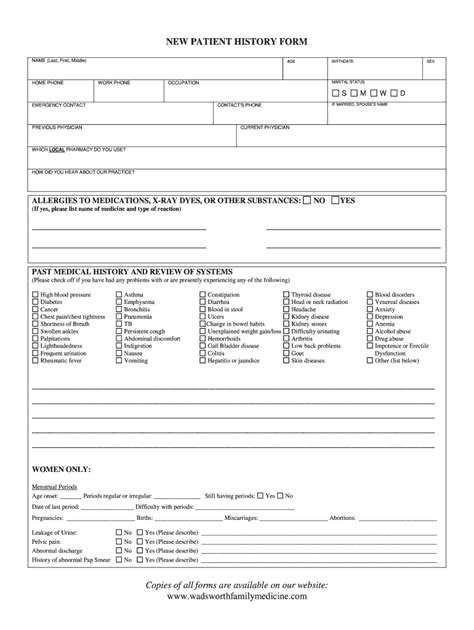 new patient health history form template fill online