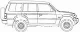 Pajero Mitsubishi Blueprints Iii Suv 2002 Car Blueprint Drawings Vehicle Outlines Request sketch template