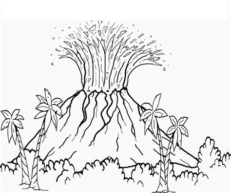 pin  volcano coloring pages