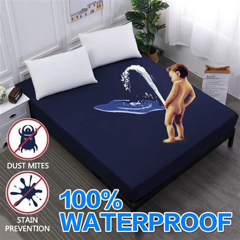 waterproof mattress protector cover with fully garterized bed sheet