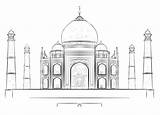 Mahal Taj Draw Palast Supercoloring Etape Architecture sketch template