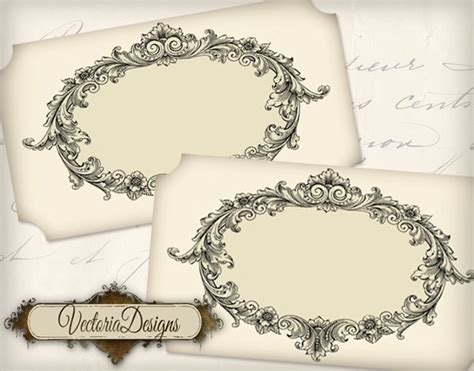 blank vintage labels printable add text paper crafting