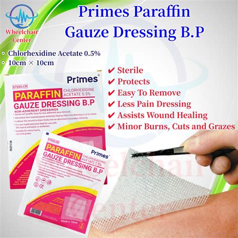 primes paraffin gauze dressing bp  chlorhexidine acetatesimilar