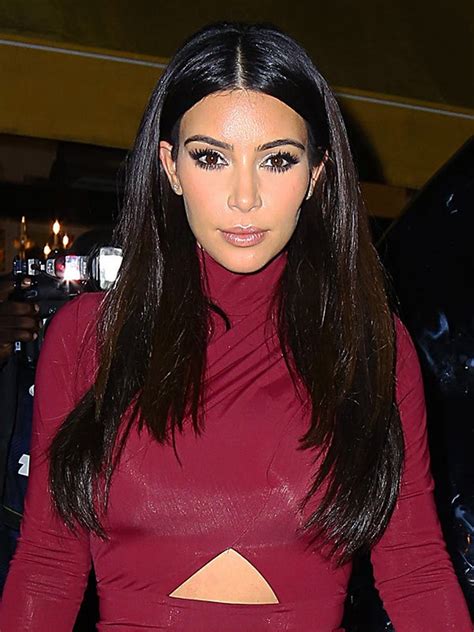 kim kardashian s straight hair in nyc — sleek and chic style