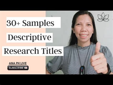 sample research titles descriptive research youtube