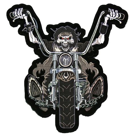 Large Size Skull Motorcycle Mc Biker Patches Embroidery Motocross Vest
