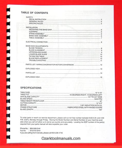 Powermatic Model 044 14 Band Saw Owner Instructions Parts Manuals 1006