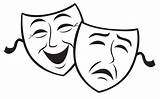 Clipart Comedy Mask Masks Tragedy Theatre Drawing Drama Clip Cartoon Faces Transparent Outline Cliparts Template Printable Farce Background Comedies Telling sketch template