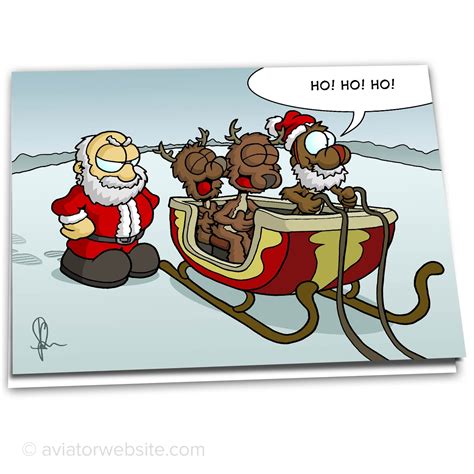 funny christmas card reindeer mocking santa  cards aviatorwebsite