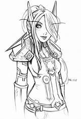 Elf Warrior Warcraft Elves Paladin Elven Sketchite sketch template