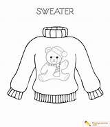 Coloring Sweater Pages Clothes Popular sketch template