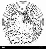 Unicorno Arcobaleno sketch template