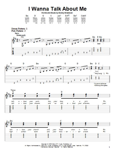 I Wanna Talk About Me By Toby Keith Easy Guitar Tab Guitar Instructor