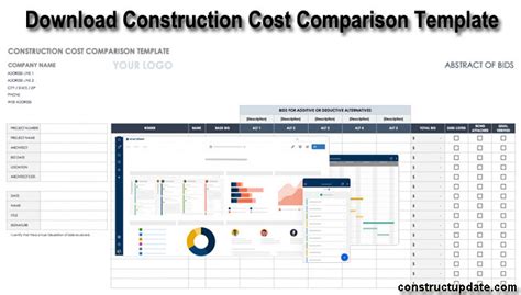 construction cost comparison template bid comparison template excel