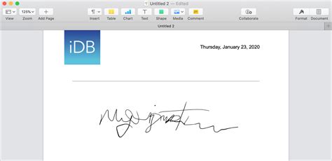 add  signature  apple pages  mac