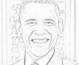 Coloring Pages January Presidents 2009 Filminspector Obama Barack President sketch template