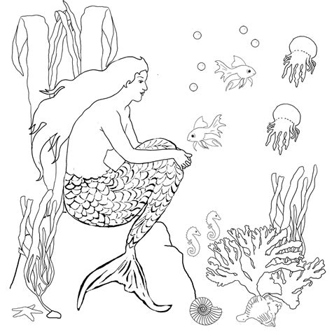 mermaid coloring pages