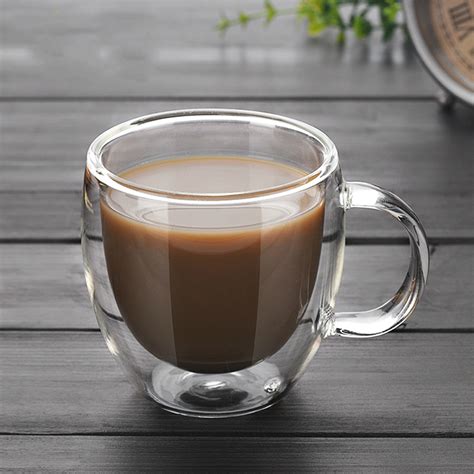 250ml 90ml double coffee mugs with the handle mugs drinking insulation