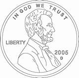 Penny Coloring Money Lincoln Abraham Coin Cent Kids Color Pages Worksheets Dollar Coins Drawing Head Activities Pennies States Book Front sketch template