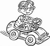 Car Driving Boy Coloring Toy Clipart Pages Little Small Drawing Colouring Drive Cartoon Color Clip Children Boys Print sketch template