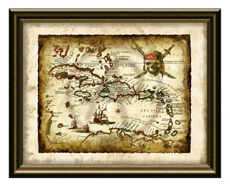 antique pirate treasure map art pirate   caribbean  pirate