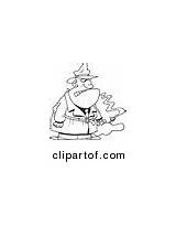Coloring Cartoon Gangster Outline Gun Vector Leishman Ron Smoking Cigar Holding sketch template