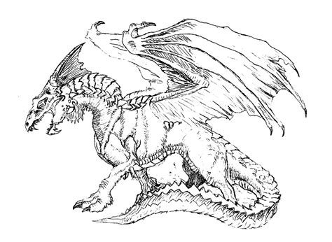 scary dragon   gallery myths pattern coloring pages