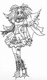 Coloring Pages Angel Gothic Dark Horror Girl Printable Fairy Adult Chibi Colouring Goth Deviantart Sci Fi Adults Angels Color Sketch sketch template