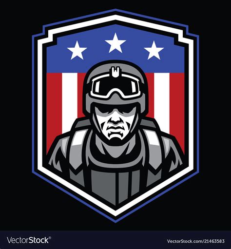 mascot  soldier badge royalty  vector image
