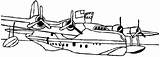 Seaplane Coloring Aircraft Drawings Airplane sketch template