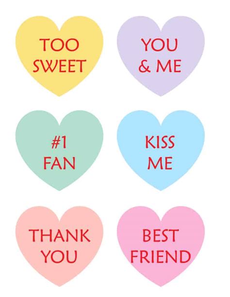 printable cut  conversation hearts printable word searches