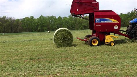 holland br crop cutter  baler powered   tractor  nc hay day youtube