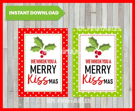 whisk   merry kissmas tags printable christmas etsy