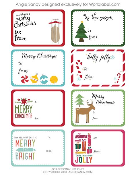 printable christmas gift tags  students  printable templates