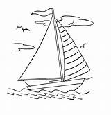 Boat Simple Drawing Coloring Getdrawings sketch template