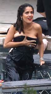 Curvaceous Salma Hayek Struggles To Contain Ample Cleavage In Tight