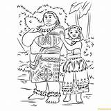 Maui Moana Pages Forest Coloring Color sketch template