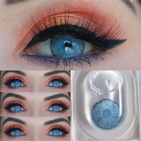1 Pair New York Blue Cosmetic Contact Lenses Small Pupil Contact Lens
