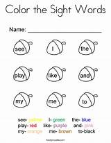 Sight Words Word Coloring Worksheets Kindergarten Color Pages Kids Red Motor Add Tracing Winter Blue Hats Twistynoodle sketch template