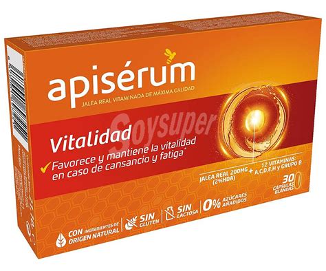 apiserum vitalidad complemento alimenticio  jalea real vitaminada en practicas capsulas