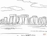 Coloring Stonehenge Pages Printable Drawing sketch template