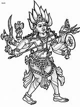 Shiva Kali Devi sketch template