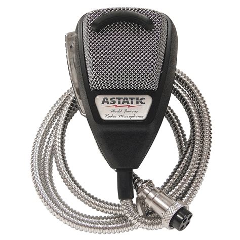 astatic lse noise canceling  pin cb microphone silver edition